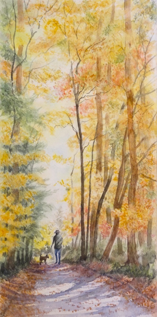 水彩画-449 『紅葉を描く(3)2023』: 八ヶ岳高原スローライフ／水彩画と伴に